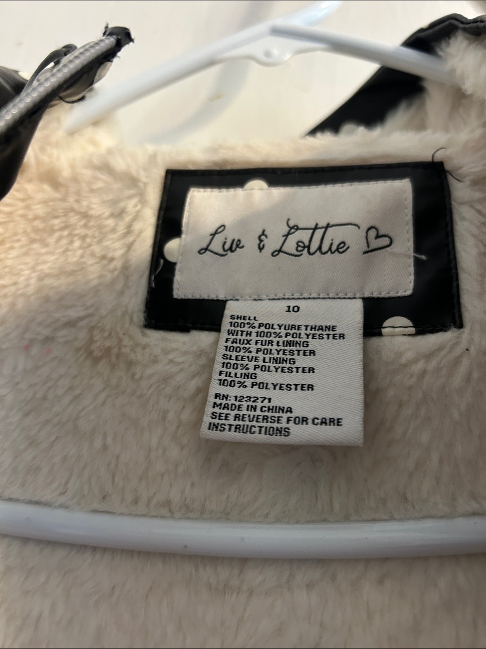 Liv & Lottie Black & White Polka Dot Raincoat Jacket - LIKE NEW - Picture 6 of 8